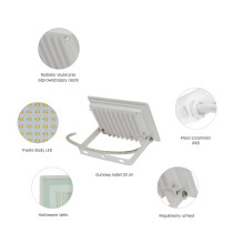 SPECTRUM - NOCTIS LUX 3 - 30W reflektor IP65 230V Neutrálna biela / 4000°K - Biely
