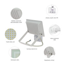 SPECTRUM - NOCTIS LUX 3 - 30W reflektor IP44 230V Teplá biela / 3000°K / 4000°K - Čierny / so senzorom pohybu