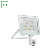 SPECTRUM - NOCTIS LUX 4 - 50W reflektor IP44 230V Teplá biela / 3000°K - Biely / so senzorom pohybu
