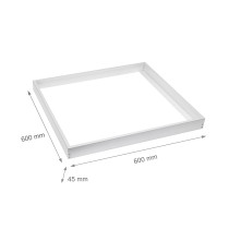 SPECTRUM - montážny rámček na povrch pre LED panel - ALGINE LINE/PREMIUM 600x600x50mm - Biely