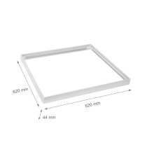 SPECTRUM - montážny rámček na povrch pre LED panel - ALGINE 625x625x43mm - Biely