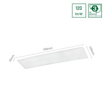SPECTRUM - ALGINE BACKLIGHT LED panel 40W 120° IP20 300x1200x25MM 230V Studená biela / 6000°K - Biely rám