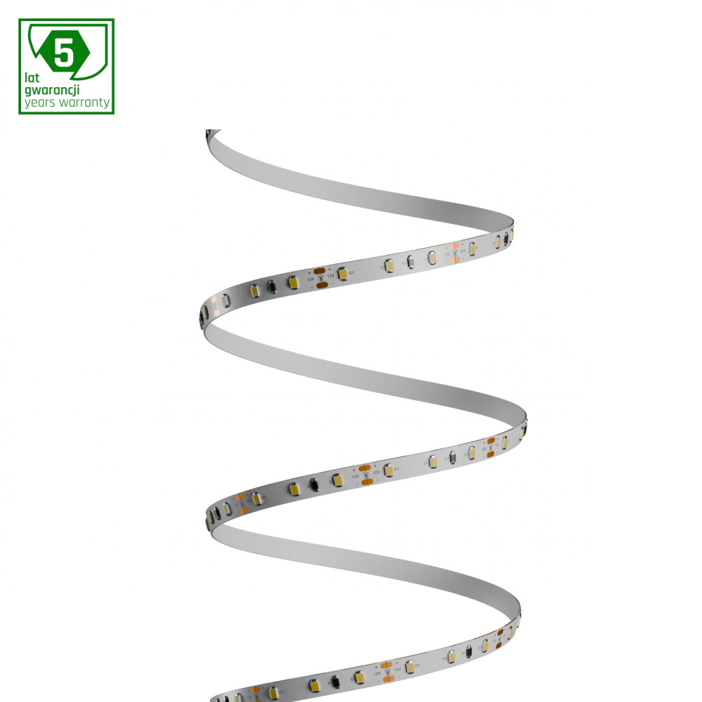SPECTRUM - 5m LED pásik SMD 2835 - 4,8W/m - 336lm/m - 60LED/m - IP20 - 8mm - 12V - Teplá biela / 3000°K - Záruka 5 rokov