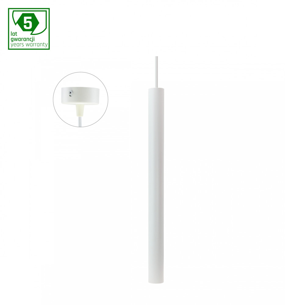 SPECTRUM - CHLOE SLIM závesné kruhové svietidlo GU11/MR11 IP20 Ø40x500mm / dĺžka kábla 1m 250V - Biele / nast. uhol