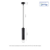 SPECTRUM - MADARA MINI RING závesné svietidlo IP20 Ø55x200mm / dĺžka kábla 1000mm 250V GU10 - Čierne