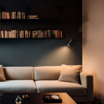 SPECTRUM - MADARA SLIM stropné/nástenné bodové svietidlo GU11/MR11 IP20 Ø36x95x165mm 250V - Čierne