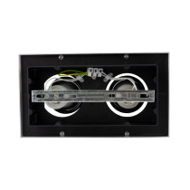 SPECTRUM - MIRORA prisadené obdlžníkové nastaviteľné bodové svietidlo 2xGU10 IP20 255x145x85mm 250V - Bielo / Čierne