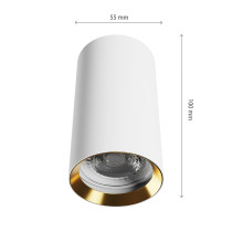 SPECTRUM - CHLOE VARIOSA povrchové bodové kruhové svietidlo GU10 IP20 Ø55x100mm 230V - Bielo / Zlaté