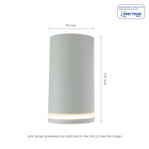 SPECTRUM - CHLOE RING povrchové bodové kruhové svietidlo IP20 Ø55x107mm 230V - Biele