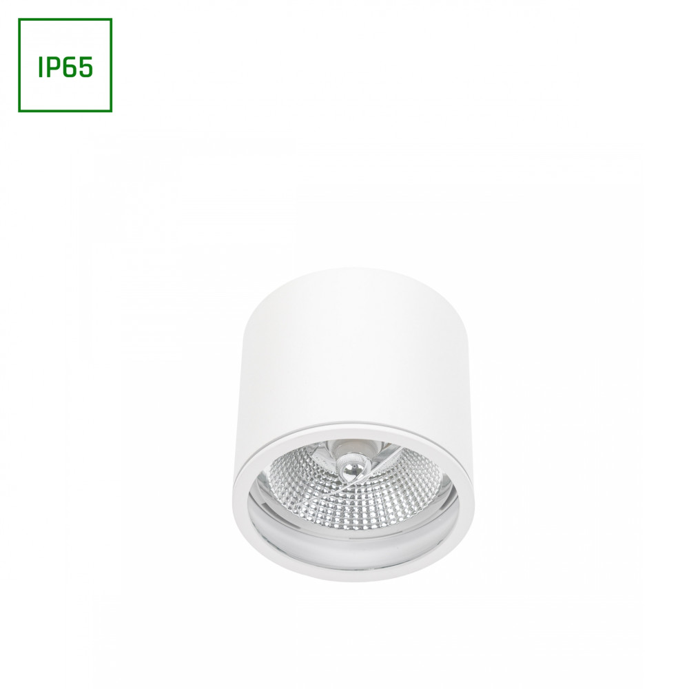 SPECTRUM - CHLOE AR111 povrchové bodové kruhové svietidlo GU10 IP65 120x115mm 250V - Biele