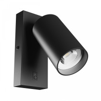 SPECTRUM - SQUALLA VARIOSAROUND - nástenné svietidlo GU10 IP20 Ø55x100mm 250V - Čierne / s ON/OFF spínačom