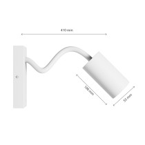 SPECTRUM - SQUALLA VARIOSAROUND - nástenné svietidlo GU10 IP20 Ø55x100x410mm 250V - Biele/ s ON/OFF spínačom