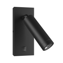 SPECTRUM - MADARA SLIM nástenné bodové svietidlo MR11 IP20 Ø38x95mm / 140x60x25mm 250V - Čierne