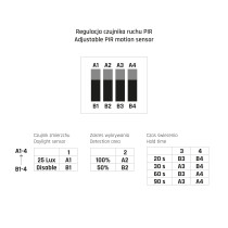 SPECTRUM - NYMPHEA PROXI 18W - plafónové svietidlo 120° IP54 Ø300x60mm 230V Teplá biela / 3000°K - Biele / PIR Senzor