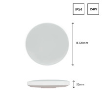 SPECTRUM - NYMPHEA RINGS 24W - plafónové svietidlo 115° IP54 Ø320x52mm 230V Studená biela / 6000°K - Biely + Čierny lem