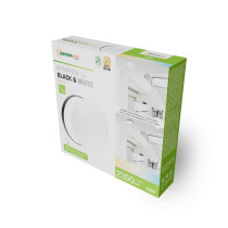 SPECTRUM - NYMPHEA RINGS 18W - plafónové svietidlo 115° IP54 Ø250x52mm 230V CCT - Biely + Čierny lem