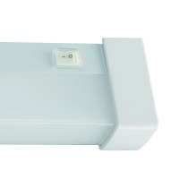 SPECTRUM - AQUATICA LED 15W povrch. svietidlo 150° IP44 596x46x63 Studená biela / 6000°K - Biele hranaté konc. / ON/OFF spínač