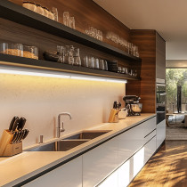 SPECTRUM - CABINET SWITCH T5 LED 4W povrchové svietidlo 120° IP20 300mm 230V Studená biela / 6000°K - s ON/OFF spínačom