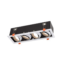 SPECTRUM - MODERN DAY MINI zapustené obdlžníkové bodové svietidlo 4xGU10 IP20 100x316x77mm 250V - Biely rám