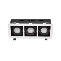 SPECTRUM - MODERN DAY MINI zapustené obdlžníkové bodové svietidlo 3xGU10 IP20 112x289x115mm 250V - Biely rám