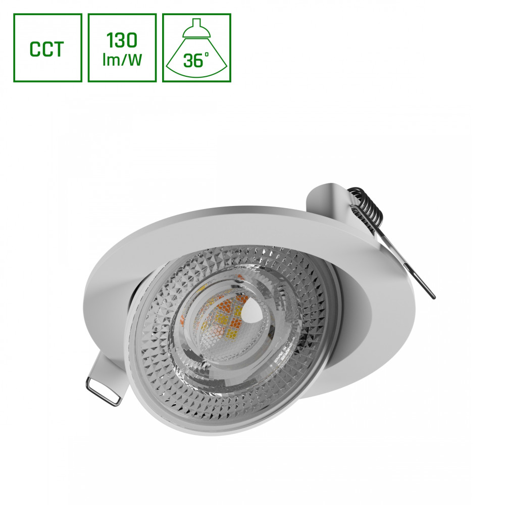 SPECTRUM - MOBILO LED 6,5W zapustené kruhové bodové svietidlo 36° IP20 Ø105x35mm 230V CCT - Biele