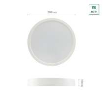 SPECTRUM - ALGINE DOWNLIGHT prisadený kruhový panel 24W 120° IK06 IP20 288x38MM 230V Neutrálna biela / 4000°K - Biely