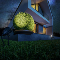 SPECTRUM - FLORI LIGERO GARDEN 6W záhradné svietidlo 40° IP65 Ø53x66x67mm+145mm hrot Studená biela / 6000°K - Čierne