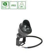 SPECTRUM - FLORI SPOT 5W záhradné svietidlo 25° IP65 Ø64x100mm 24V Teplá biela / 3000°K - Čierne / Záruka 5 rokov