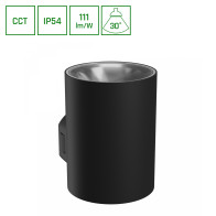 SPECTRUM - TORRE ROUND 18W - fasádne jednosmerné svietidlo 30° IP54 Ø99x78x114mm 230V CCT - Čierne