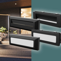 SPECTRUM - ENCANTA 6W povrchové fasádne svietidlo 120° IP54 230x80x30mm 230V CCT - Čierne