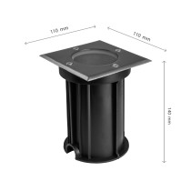 SPECTRUM - LUKKA CONNECT nájazdové svietidlo IP67 110X110X140mm 250V GU10 - Sivé