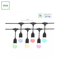 SPECTRUM - GARLAND 10M závesná girlanda INT/EXT 10xE27 IP44 9550mm / rozostup - 1m 250V - Čierna