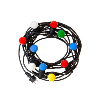 SPECTRUM - GARLAND 5M závesná girlanda INT/EXT 10xE27 IP44 5000mm / rozostup 0,5m 250V - Čierna