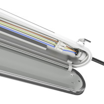 SPECTRUM - LIMEA GIGANT PRO 1500 - 40W/54W/68W/85W hermetické svietidlo IK10 IP66 1500x80x68 Studená biela / 6000°K - Sivé