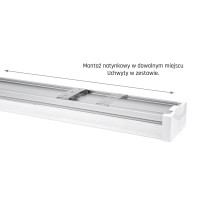 SPECTRUM - LIMEA PRISMATICA 1200 - 40W/30W/20W hermetické svietidlo 100° IK10 IP44 1200x115x60mm 230V 3CCT - Biele