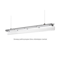 SPECTRUM - LIMEA SLIM 2x1500 - LED trubicové svietidlo 1610x90x63mm - IP65 - G13 - 250V - Sivé