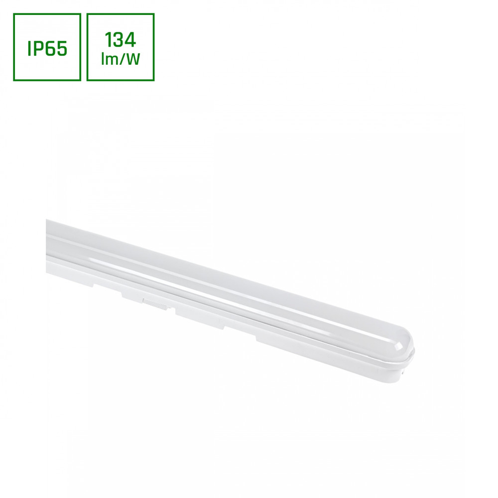SPECTRUM - LIMEA GO 1200 - 50W hermetické svietidlo IK07 IP65 1200x60x52mm 230V Studená biela / 6000°K - Biele