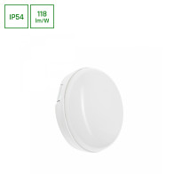 SPECTRUM - TECHNIC ROUND LED 8W - technické svietidlo 120° IK10 IP54 Ø140x48mm 230V Neutrálna biela / 4000°K - Biele