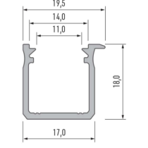 LUMINES - 2,02m - Hliníkový profil LUMINES typ J - drážkový - eloxovaný - nerez (bronz)