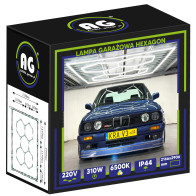 BERGE - LED stropné svietidlo HEXAGON - 310W - 216 x 290cm - IP44 - 230V - studená biela / 6500°K - biele