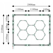BERGE - LED stropné svietidlo HEXAGON - 310W - 216 x 290cm - IP44 - 230V - studená biela / 6500°K - biele