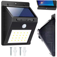 MILIO - LED solárne svietidlo DIVO - 2W - 200lm - IP65 - Studená biela / 6000°K - s pohybovým senzorom