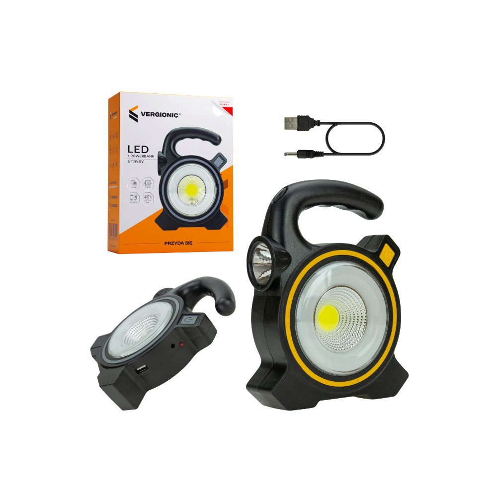 VERGIONIC  - LED solárne svietidlo COB s dobíjaním - 5W - 300lm - IP44 - Studená biela / 6000°K