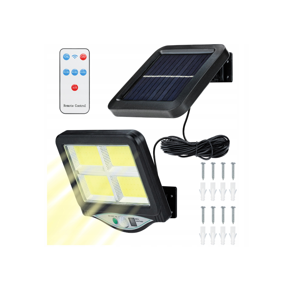 VERGIONIC  - LED solárny reflektor so senzorom pohybu - 10W - 2500lm - IP65 - Neutrálna biela / 4000°K