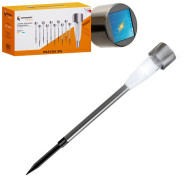 VERGIONIC  - LED solárne svietidlo do záhrady - 0,5W - 3lm - IP44 - Studená biela / 6500°K - nerez