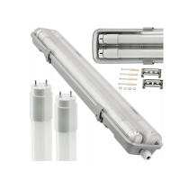 BERGE Hermetické svietidlo 120cm + 2x LED trubica neutrálna biela