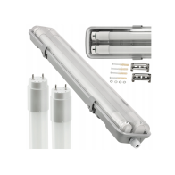 BERGE Hermetické svietidlo 120cm + 2x LED trubica neutrálna biela