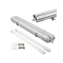 BERGE Hermetické svietidlo 120cm + 2x LED trubica neutrálna biela