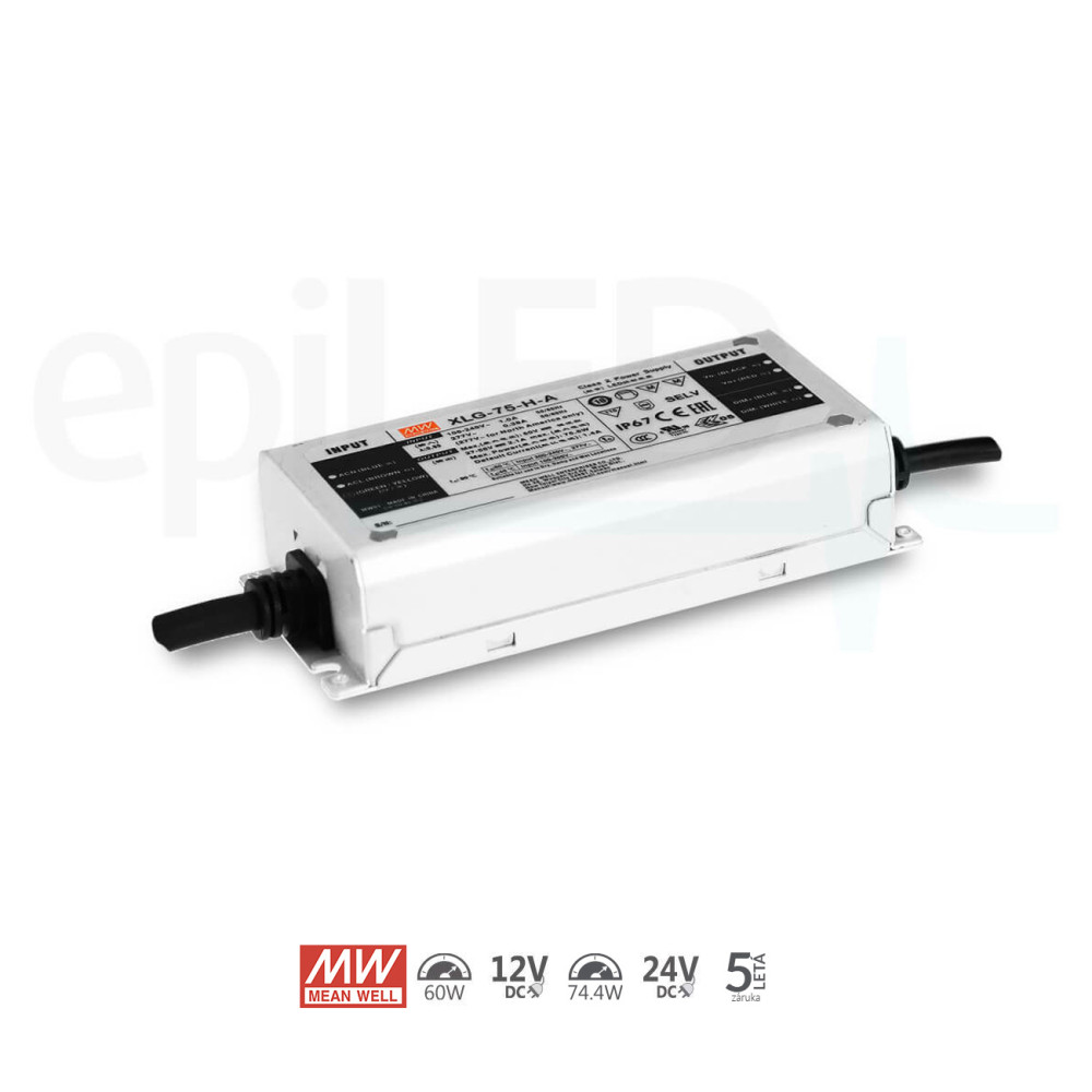 Mean Well - Napájací zdroj typ XLG-75-12A - 60W - 5A - 12V DC