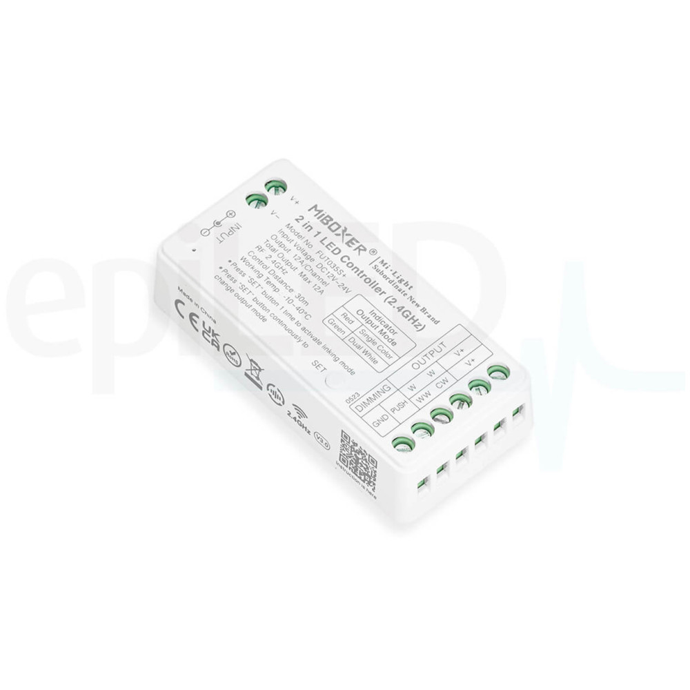 MiBOXER – 2v1 Mono/CCT kontroler typ FUT35S+ – 6A – 12/24V DC